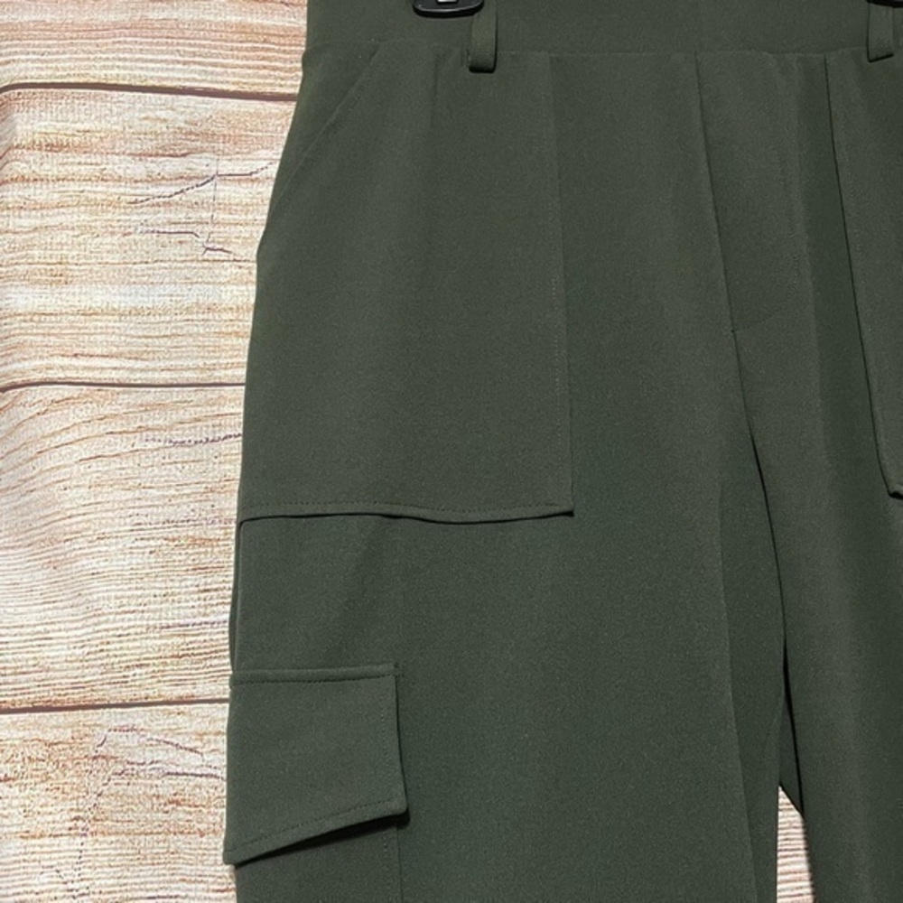 Ashley Stewart Stretch Cargo Ankle Pants Deep Stretch Green Size‎ 16 - Picture 4 of 6